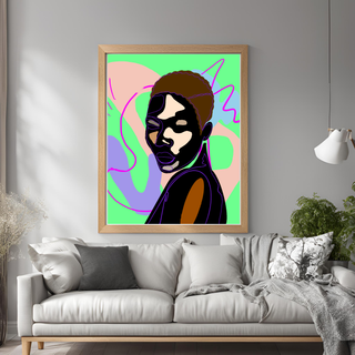 Afro Lady Abstract Poster