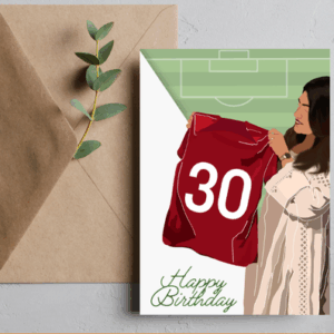 30th Birthday Card for Her – Football Shirt Card