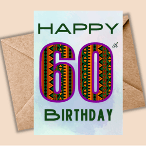 60 Birthday Card – African Print card