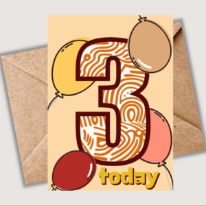3rd Birthday Card – African Print