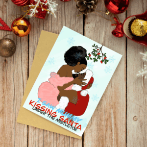 Merry Christmas Card - Mommy and Santa