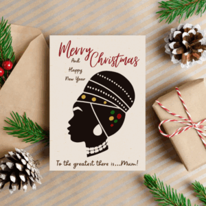Merry Christmas Card - Afrocentric Headwrap for Mum Card