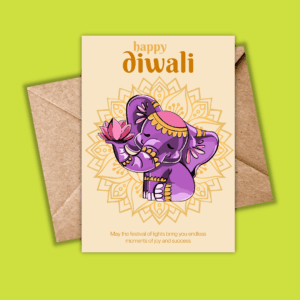 Happy Diwali - Diwali Elephant Card