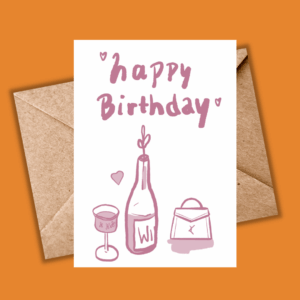 Birthday Card for Her – Wine & Handbags