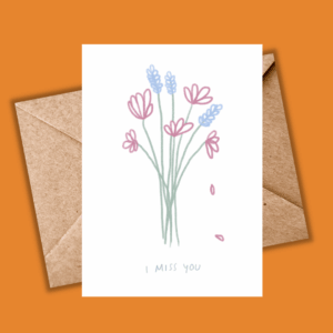 Miss You Card - Minimal Illustration Card