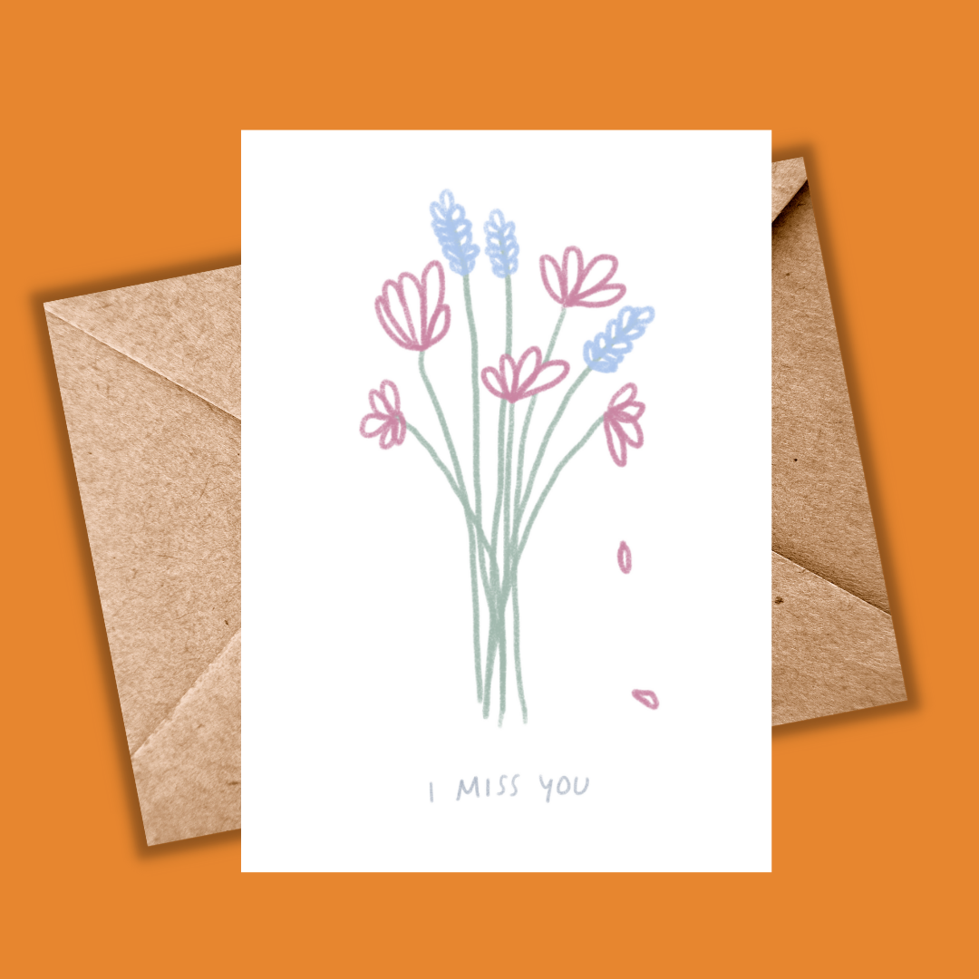 Miss You Card - Minimal Illustration Card