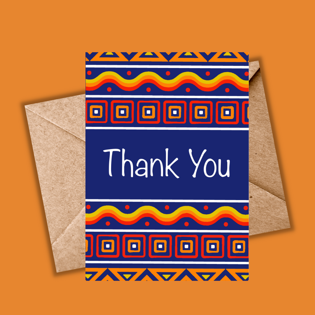 Thank You Card- Afrocentric Pattern Card