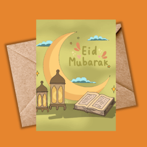 Eid Mubarak Card— Crescent Moon
