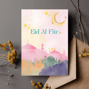 Eid al-Fitr Card - Card for Colleagues, Neighbours, Family